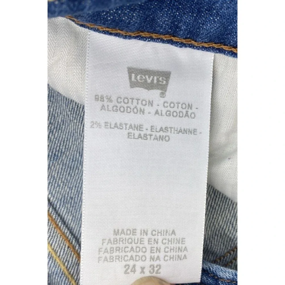 Levi's Demi Curve Flare Jeans Womens Blue Denim Low Rise Stretch 24x27 - Picture 8 of 14